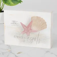 White Sands Starfish Cards & Gifts Coral ID605 Wooden Box Sign