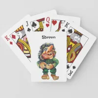 Scandinavian Funny Troll Illustration Watercolor Poker Cards