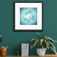 Tropical Birds Abstract Floral Art Botanical Framed Art