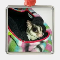 Sugar Glider Wearing a Hat Metal Ornament