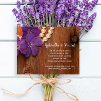 Purple Periwinkle Barn Wood Wedding Save the Date Magnetic Invitation