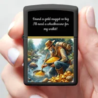 Finding gold by a peaceful river zippo lighter