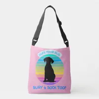 Does Your Dog Bury a Sock Too Retro Sunset pink Crossbody Bag