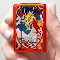 Fire breathing dragon Gold And Red Zippo Lighter