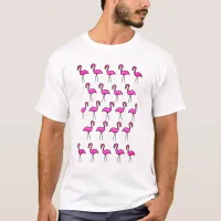 Pink Garden Flamingo Pattern Adult T-Shirt