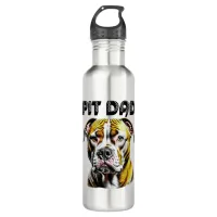 Pit Bull Dad | Dog Lover's   Stainless Steel Water Bottle