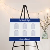 Dark Blue 6 Table Seating Chart Foam Board