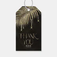 Jewel Palm Leaf Wedding Gold ID830 Gift Tags