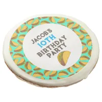 Kids Tacos Birthday Party Favor Sugar Cookie