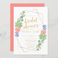 Watercolor Succulent Terrarium Bridal Shower Invitation