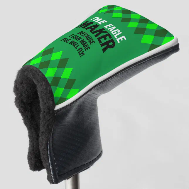 Green Argyle The Eagle Maker Golf Head Cover