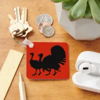 Silhouette of Turkeys Keychain