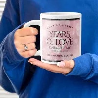 Elegant 5th Rose Quartz Wedding Anniversary Giant Coffee Mug