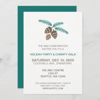 winter woodland pine cones Holiday party Invitation