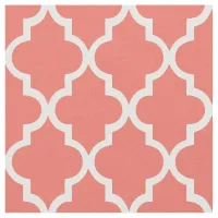 Chic Coral Moroccan Quatrefoil Pattern Fabric