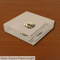 Elegant Branded Paperweight with Gold Logo