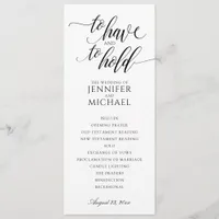 Elegant Typography Wedding Programs | Black