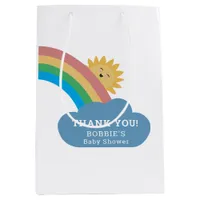 Cute Sun & Rainbow Baby Shower Modern Thank You Medium Gift Bag