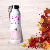 Monogram Initial with Pink Pumpkin | Thor Copper Water Bottle