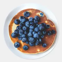 Blueberry Pancakes Food Classic Round Sticker