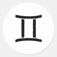 Horoscope Sign Gemini Symbol Classic Round Sticker