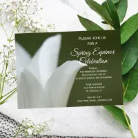 White Tulip Flower Spring Equinox Celebration Invitation