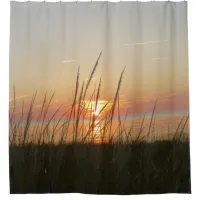 Beachy Weeds blowing in the Sunset Shower Curtain