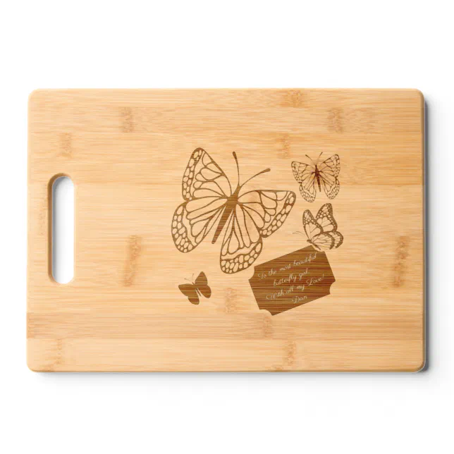 Butterfly love cutting board