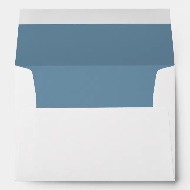 Dusty Blue Lined Return Address Envelope