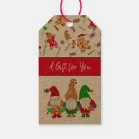 Gingerbread Men and Gnomes Christmas Gift Tags