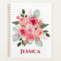 Watercolor Rose Floral Pattern Planner