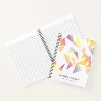 Pastel Multi-Colored Confetti White Wedding Notebook