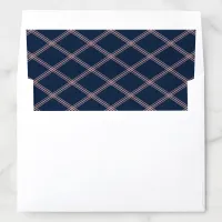 Blush Pink Diamond Line Art on Navy Blue Envelope Liner