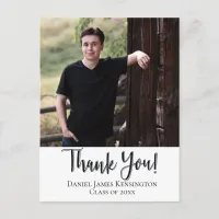 Thank You Typography Script Graduation Postcard