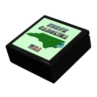 North Carolina Map and Text Gift Box