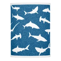 Shark Frenzy Cool Ocean Wildlife Blue White Lamp Shade