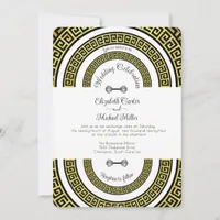 Shimmery Golden Foil Effect Greek Meander Infinity Invitation