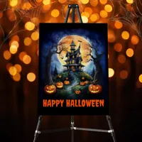 Halloween Haunted House with Pumpkins Party Foam Board