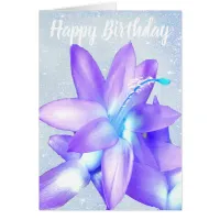 *~* Glitter Happy Birthday Flower Blue Customize