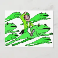 Riding a Frog on St. Patrick's Day Postcard