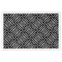 Black and White Tribal Stripes Acrylic Tray