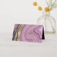 Abstract Agate Wedding Table Mauve ID827 Place Card