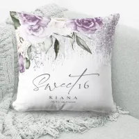 Floral Sparkles Sweet Sixteen Mauve ID912 Throw Pillow