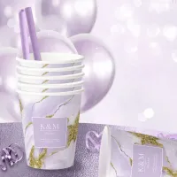 Lux Ink Lavender Abstract ID990 Paper Cups