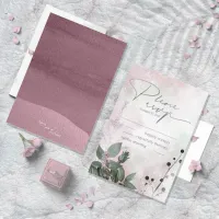 Calligraphy Floral Wedding Mauve ID771 RSVP Card