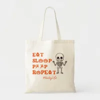 Eat Sleep Poop Repea Cute October Newborn Skeleton Tote Bag