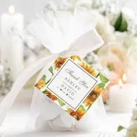 Watercolor Floral Sunflower Pattern Wedding Favor Tags