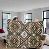 Modern, trendy pattern in silver, gold and black  fleece blanket