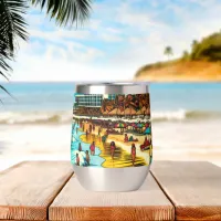 Cancun, Mexico with a Pop Art Vibe Thermal Wine Tumbler