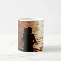 Silhouette of Father and Child Mug